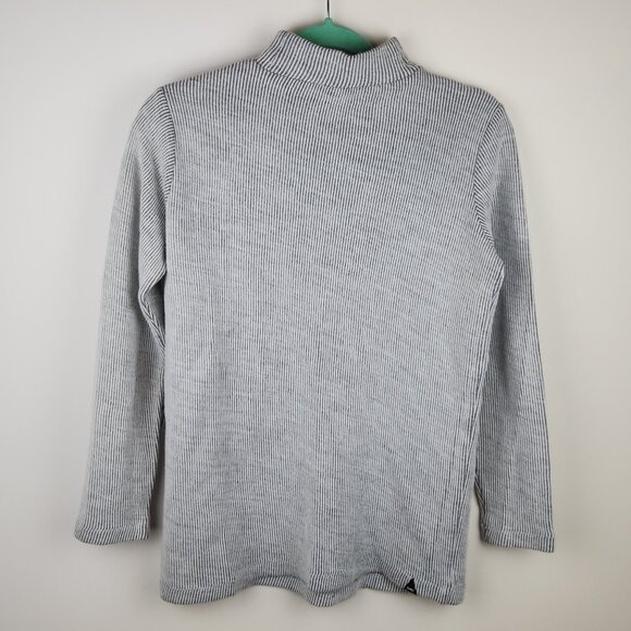 Denham Striped Lightweight Knit Oversized Cotton Blend Mockneck Sweater XXS - Picture 2 of 10